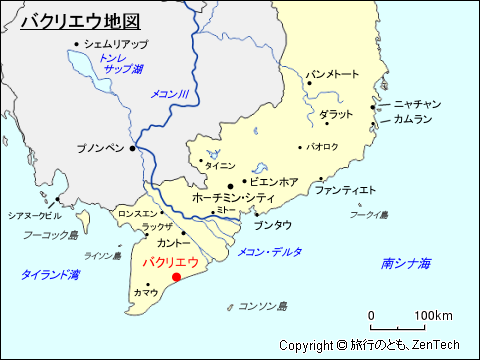 バクリエウ地図