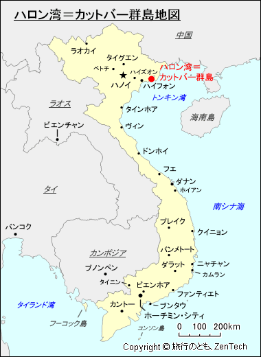 ハロン湾＝カットバー群島地図