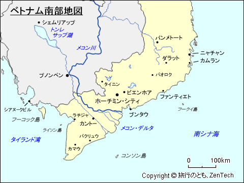 ベトナム南部地図