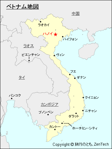 ベトナム地図 旅行のとも Zentech