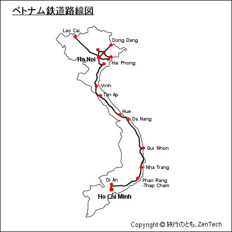 ベトナム鉄道路線図