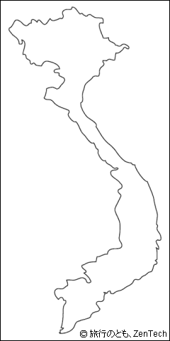ベトナム白地図 中サイズ